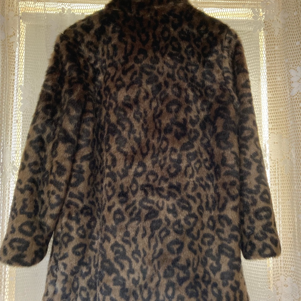 Velvet by Graham & Spencer Amani Leopard Print lux Faux Fur Jacket XL - Picture 3 of 8